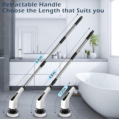 Electric Spin Scrubber, Electric Cleaning Brush with 8 Replacement Brush Heads,